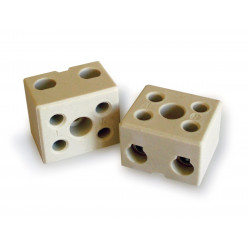 2-poliger Keramik-Anschlussblock Mini - mit Verschraubung